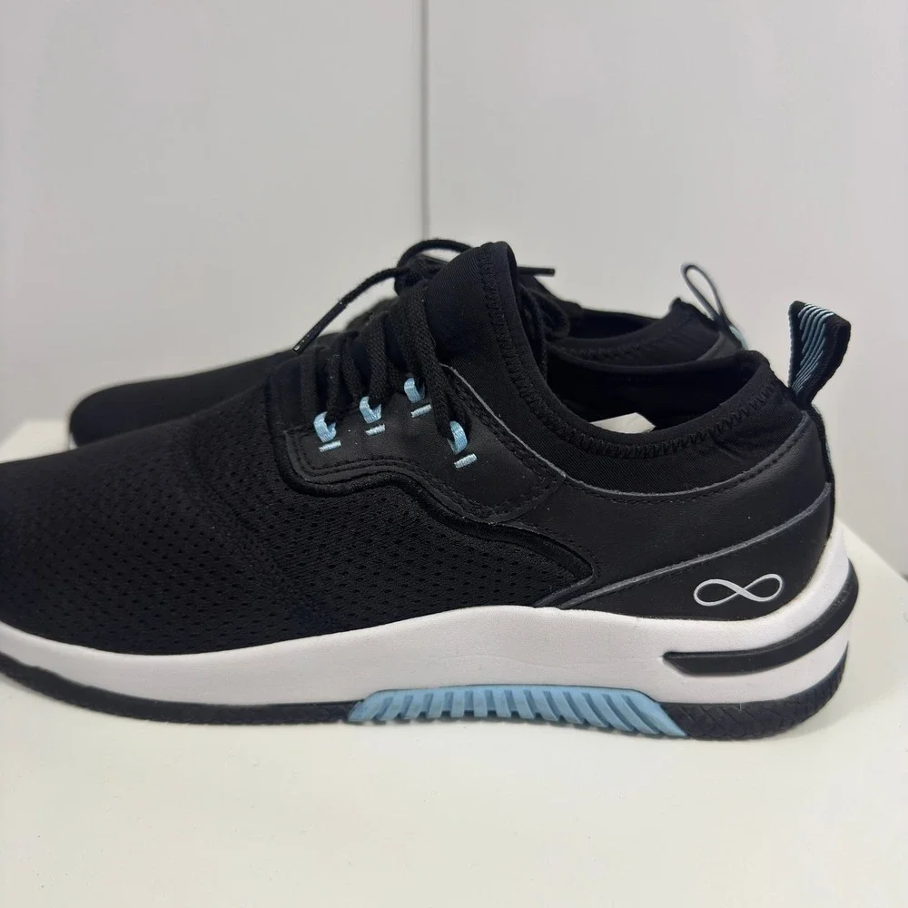 Infinity by Cherokee Dart Nursing Size 10 Womens Black Blue Athletic Sneakers